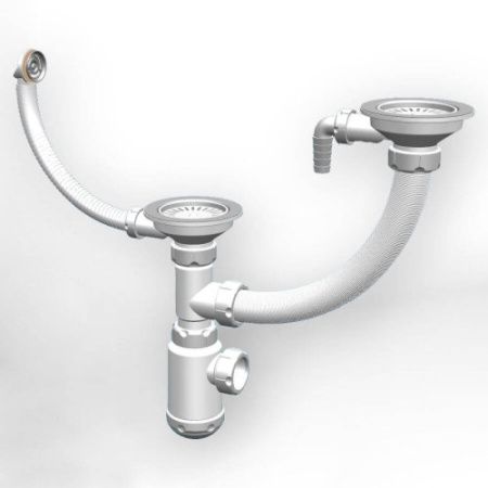 Сифон для мойки Granula на 2 чаши СФ-0005