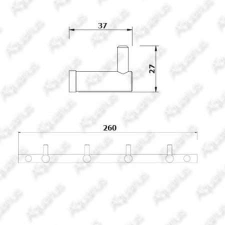 Планка Rush Bianki 4 крючка BI76242