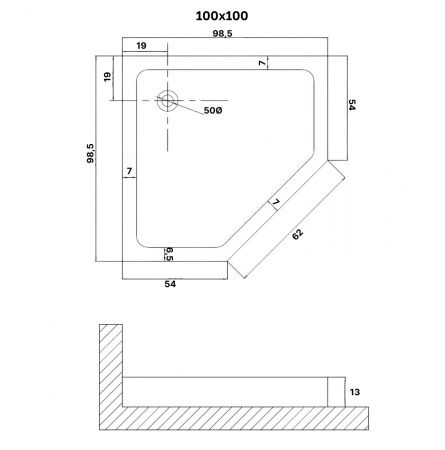 Душевой поддон Niagara Eco NG-P1010-14D 100x100