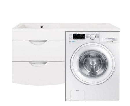 Тумба Style Line Жасмин 2 120 (L) с раковиной Estetus ЛС-00000577+СС-00002388