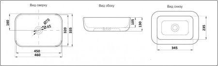 Раковина CeramaLux 46см 78105