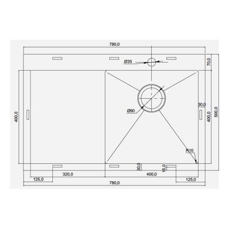 Мойка кухонная Seaman Eco Marino 78x50 gun light SMV-780L-GL.A