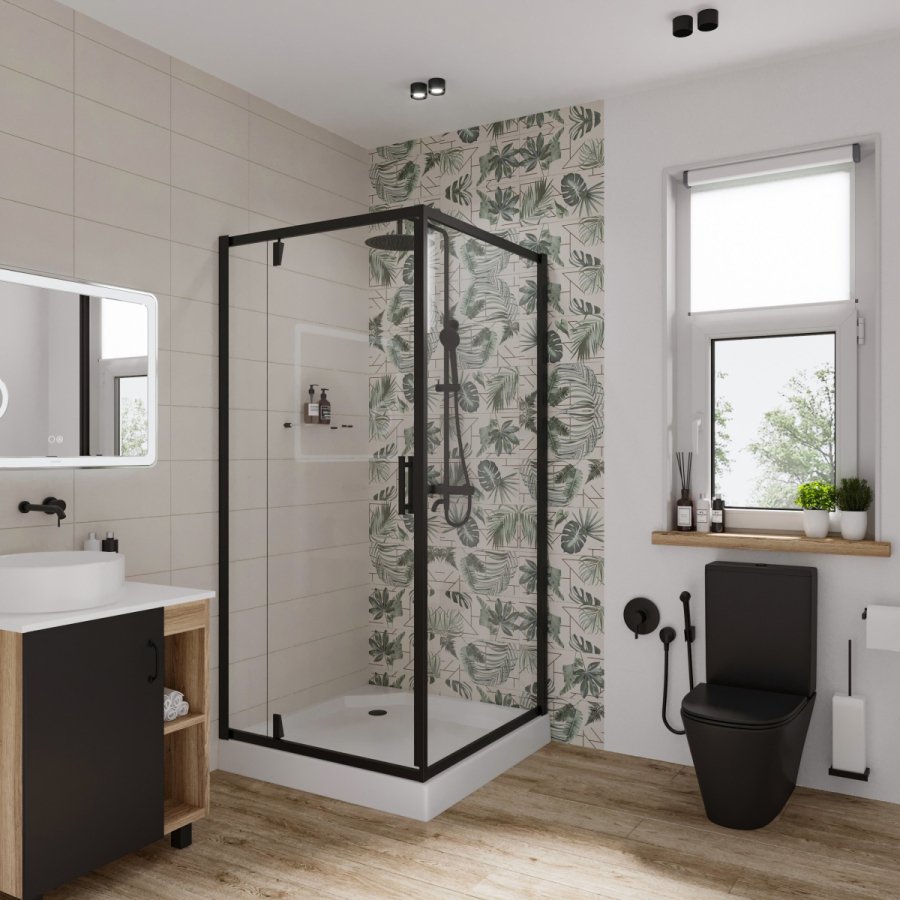 Душевой уголок Niagara Nova NG-6802-08 BLACK 100x100 68020811BLACK