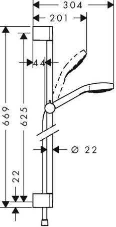 Душевой гарнитур Hansgrohe Croma Select 26560400