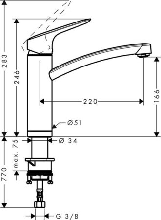 Смеситель Hansgrohe Logis для кухни 71833000