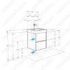 Тумба с раковиной Aquaton Сканди 45 дуб верона/белый глянец