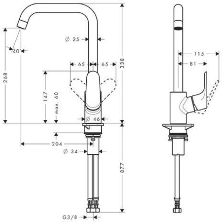 Смеситель Hansgrohe Focus для кухни 31820000