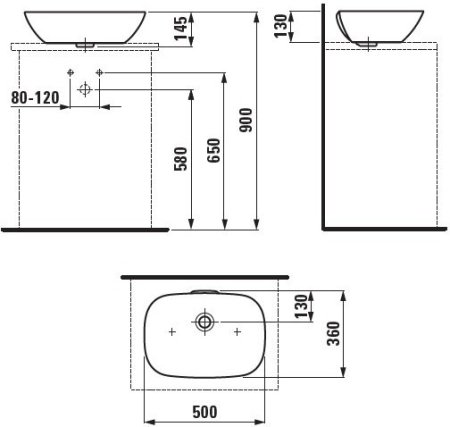 Раковина Laufen Ino 50см накладная