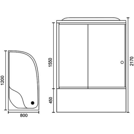 Душевая кабина Royal Bath 120x80 RB8120BK1-T-CH-L-EL