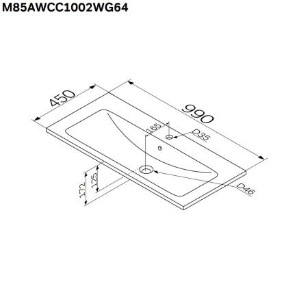 Раковина Am.Pm X-Joy 100см M85AWCC1002WG64