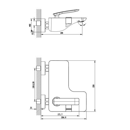 Смеситель Lemark Bellario LM6802C для ванны