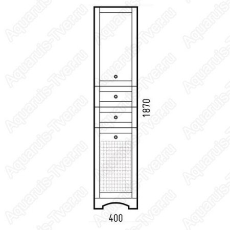 Пенал Corozo Техас 40см белый глянец с корзиной