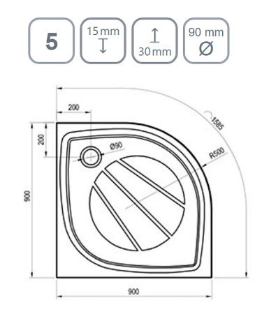 Душевой поддон Ravak Elipso Pro 90x90 XA237701010