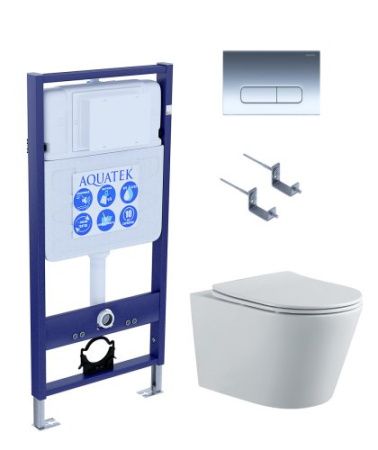 Инсталляция Aquatek с унитазом Aquatek Вега с микролифтом SET AQUATEK ВЕГА-1905-016