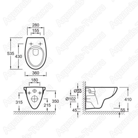 Унитаз подвесной Jacob Delafon Patio EDV102-00