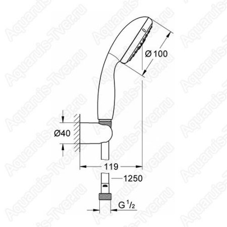 Душевой гарнитур Grohe Tempesta 27799001 Душевой гарнитур Grohe Tempesta 27799001