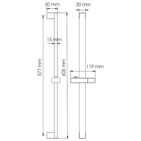 Штанга для душа WasserKRAFT A123 60см