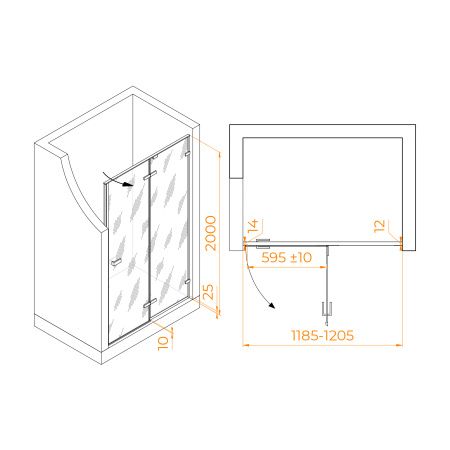 Душевая дверь в проем RGW SV-004Gr 120x200 353200412-110