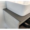 Тумба с раковиной Comforty Прага 60см дуб белый с антрацитовой столешницей