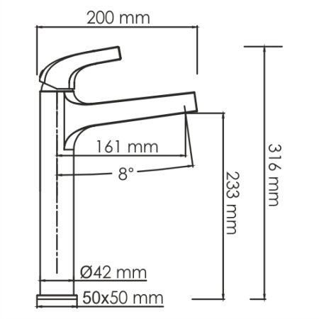 Смеситель WasserKRAFT Sauer 7103H для раковины (высокий)