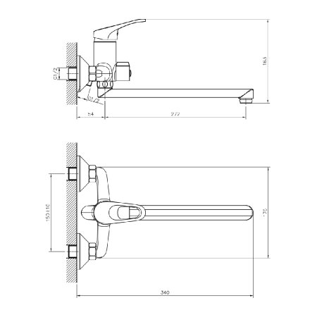 Смеситель Decoroom DR21 DR21043 для ванны