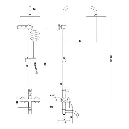 Душевая система Fmark FS8245A