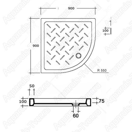 Душевой поддон RGW CR/R-099 90x90