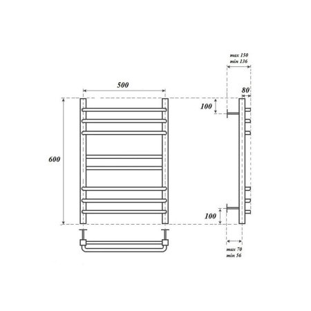 Полотенцесушитель водяной Point Омега PN90156S 60x53 (хром)