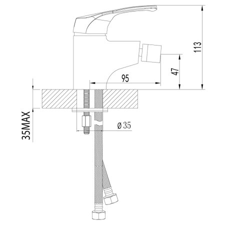 Смеситель Lemark Omega для биде без донного клапана LM3108C