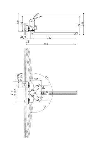 Смеситель для ванны Cersanit Flavis 64093