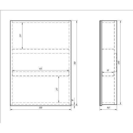 Шкаф-зеркало Dreja ALMI 99.9008, 50 см, 1 дверца, 2 стеклянные полки
