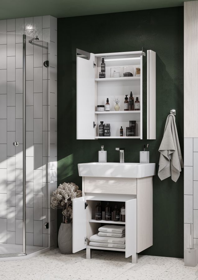 Шкаф-зеркало Aquaton Верди 60см ясень фабрик