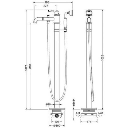 Смеситель Aquatek Классик для ванны AQ1545CR