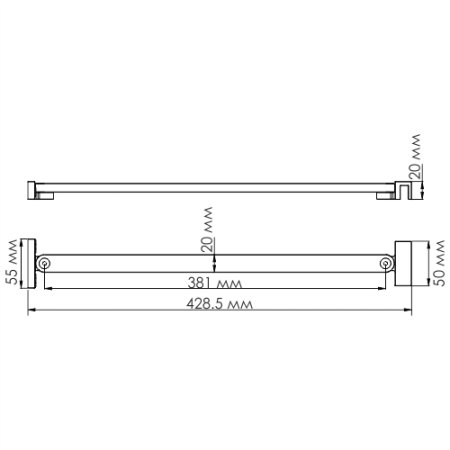 Фиксатор стекла WasserKRAFT D097 для 10H05L 10H05R L=400mm