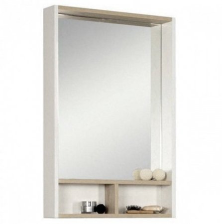 Шкаф-зеркало Aquaton Йорк 55см белый/ясень фабрик