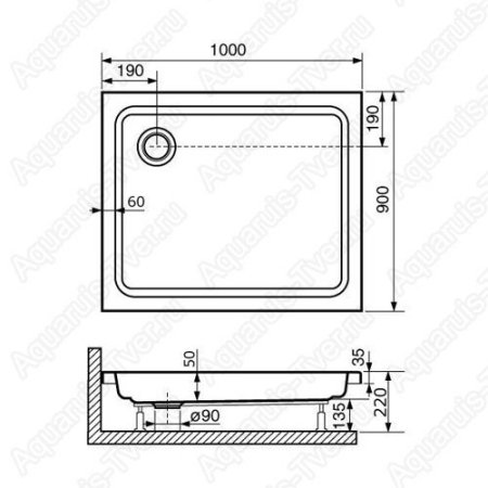 Душевой поддон RGW Style PR 100x90