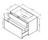 Тумба с раковиной Inspire V2.0 100 графит матовый M50AFHX1003GM