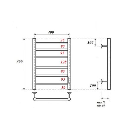 Полотенцесушитель электрический Point Аврора PN10846W 60x43 (белый)