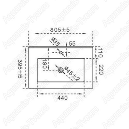 Раковина CeramaLux YJ-803-80 80см встраиваемая сверху