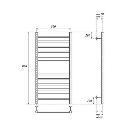 Полотенцесушитель водяной Point Аврора PN10158S 80x53 (хром)