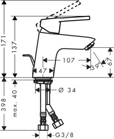 Смеситель Hansgrohe Logis Loop для раковины 71150000