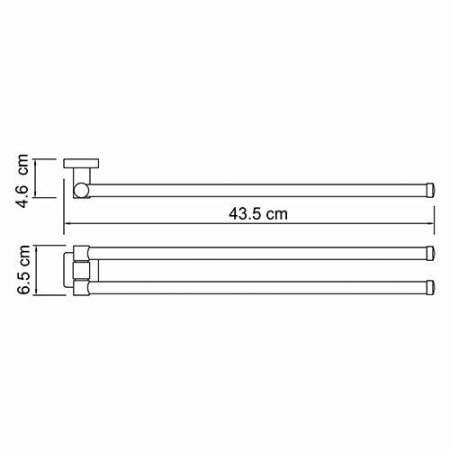 Полотенцедержатель двойной WasserKRAFT Lippe K-6531