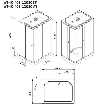 Душевая кабина Am.Pm X-Joy 120x80 W94C-403-12080BT
