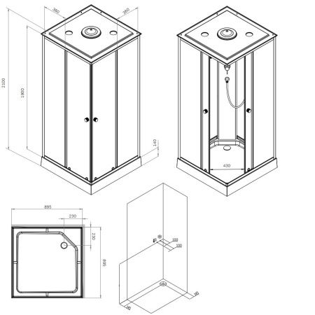 Душевая кабина Am.Pm X-Joy 90x90 W94C-403-090MT