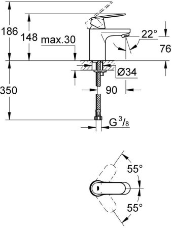 Смеситель Grohe Eurosmart Cosmopolitan для раковины 32824000