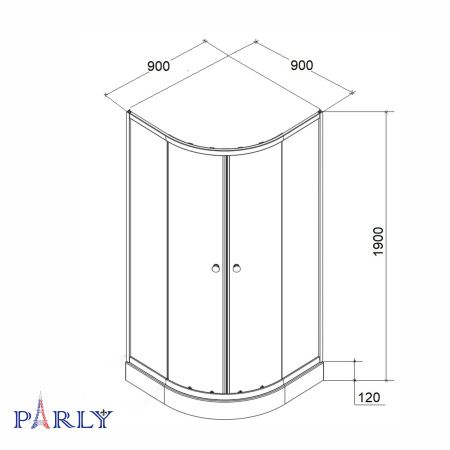 Душевой уголок Parly 90x90 ZF911B
