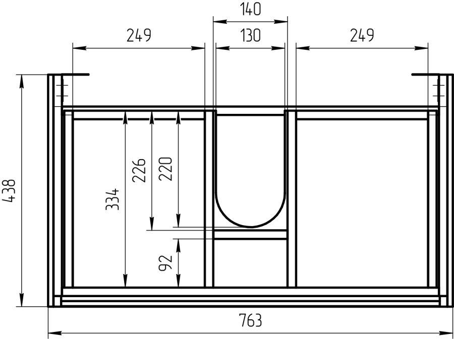 Тумба Cersanit Louna 80 белый глянец/дерево с раковиной Como 80