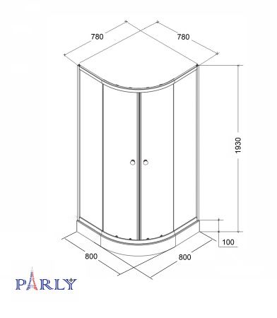 Душевой уголок Parly 80x80 ZF81BN
