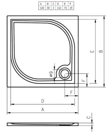 Душевой поддон Riho Kolping DB33 120x80