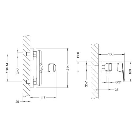 Смеситель Lemark Point LM0303C для душа